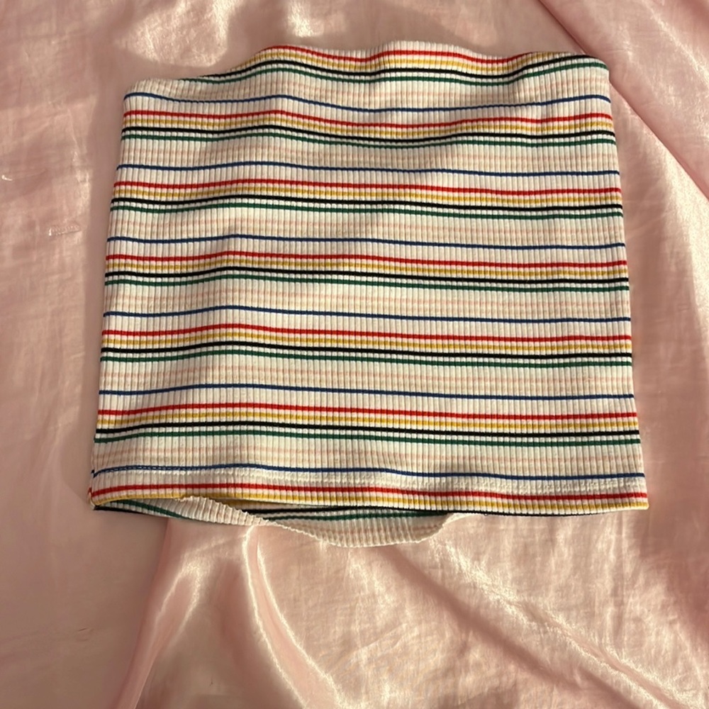 American Eagle Rainbow Cropped Tube Top